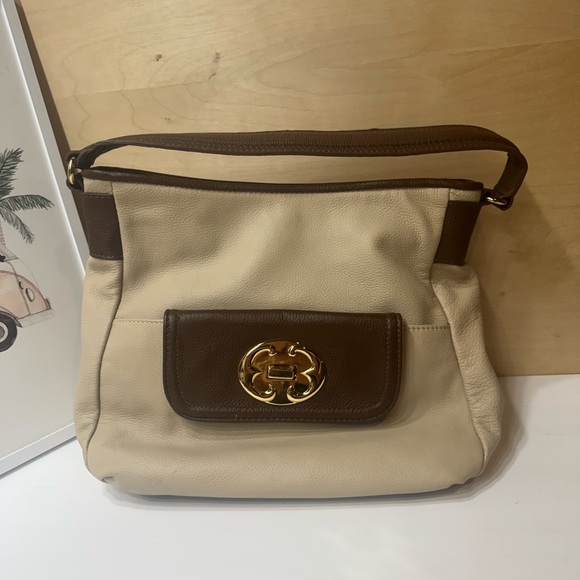 Emma Fox Handbags - Emma Fox Tan and Brown Shoulder Bag leather
